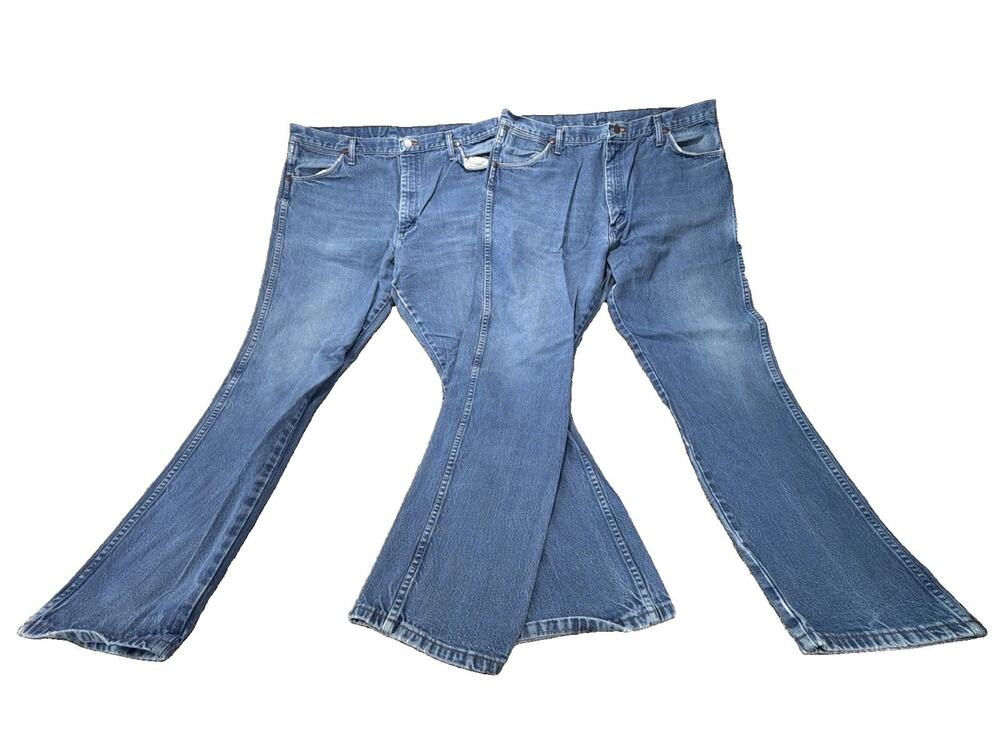 Lot Of 2 vintage Wrangler Cowboy Cut Jeans Men’s 38x31.5(37) Blue Denim 13MWZPW